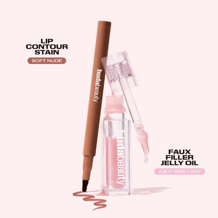 HUDA BEAUTY 
Kiss Me Lip Contour Stain and Lip Jelly Gift Set
